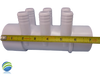 The manifold featured in this kit is Open on both ends.. One end receives a 2" Pipe or fitting that would measure 2 3/8" OD and on the other end glues inside of a 2" fitting that would measure 2 3/8" Inside Diameter..