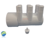 The manifold featured in this kit is Closed on one end the other end receives a 2" Pipe or fitting that would measure 2 3/8" OD..