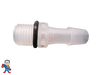 Barb Adapter with O-Ring, 3/8" Barb x 1/4" MPT Pump Wet End Face fits Waterway