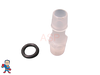 Barb Adapter with Silicone & O-Ring, 3/8" Barb x 1/4" MPT Pump Wet End Face fits Waterway