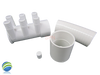 The manifold featured in this kit is Closed on one end the other end receives a 2" Pipe or fitting that would measure 2 3/8" OD..