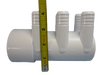 The manifold featured in this kit is Closed on one end the other end receives a 2" Pipe or fitting that would measure 2 3/8" OD..