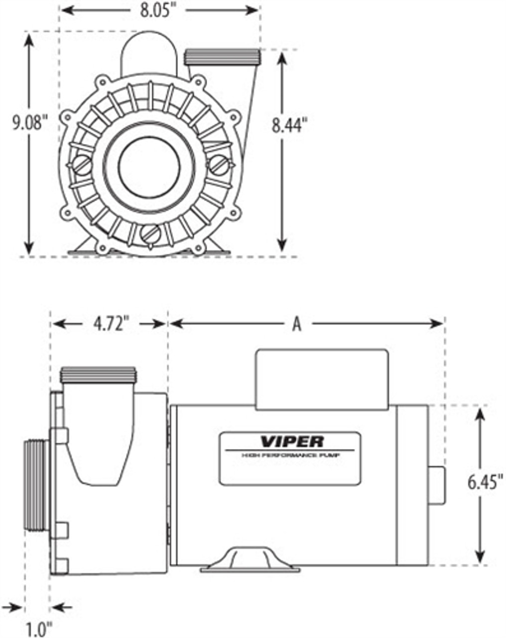 Waterway Viper Pump Assembly - 4.0 HP, 230 V, 2 Speed, 56Fr