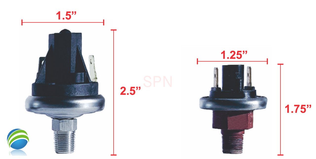 Universal DTEC Hot Tub and Spa Pressure Switch, Small, 1 Amp- Original - Old to New