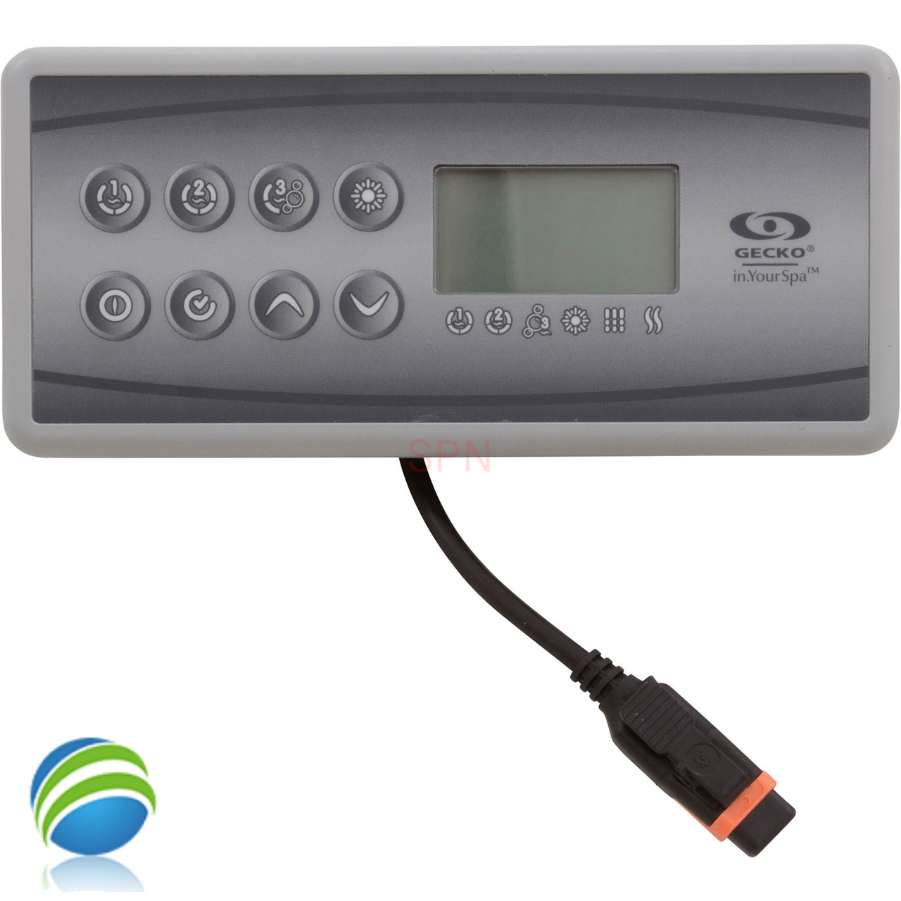 Gecko / Hydroquip In.K8 Rectangle Topside Control Panel, 8 Button