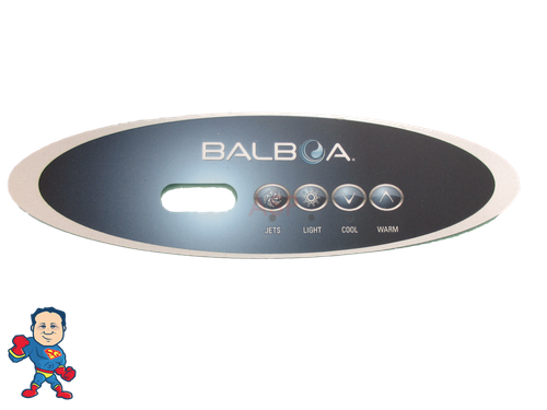 Viking Spa, Overlay, Balboa, Topside, 4 Buttons,  Large Oval, Jet, Light, Cool, Warm