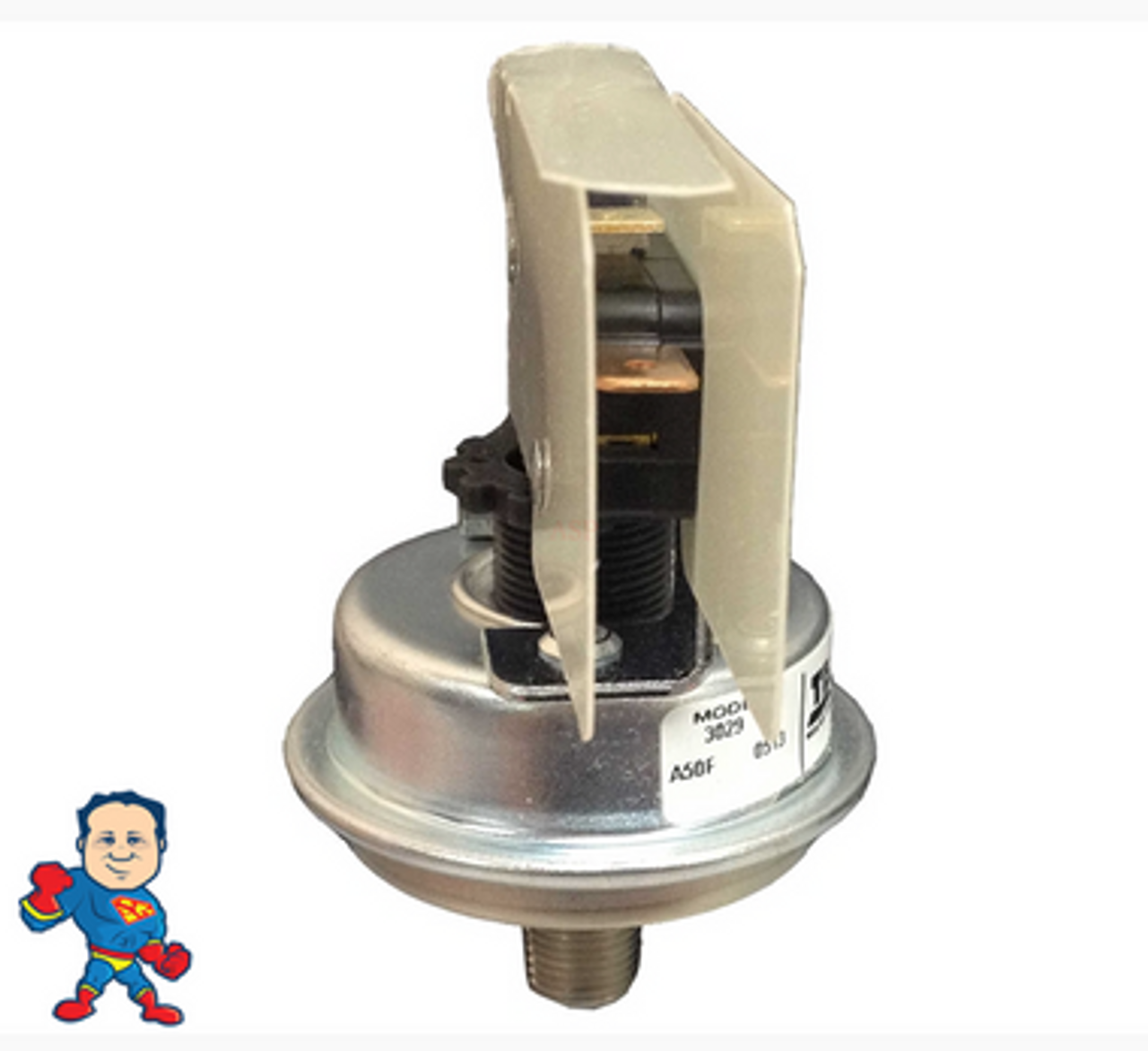 Pressure Switch 3029, 25A, Tecmark, 1/8"mpt, SPNO, Barksdale, Tecmark