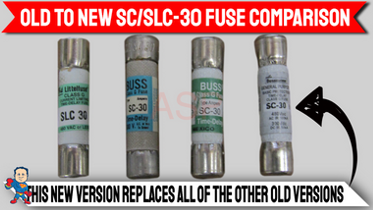 This is a comparison chart showing what some of the old versions of this fuse looked like..