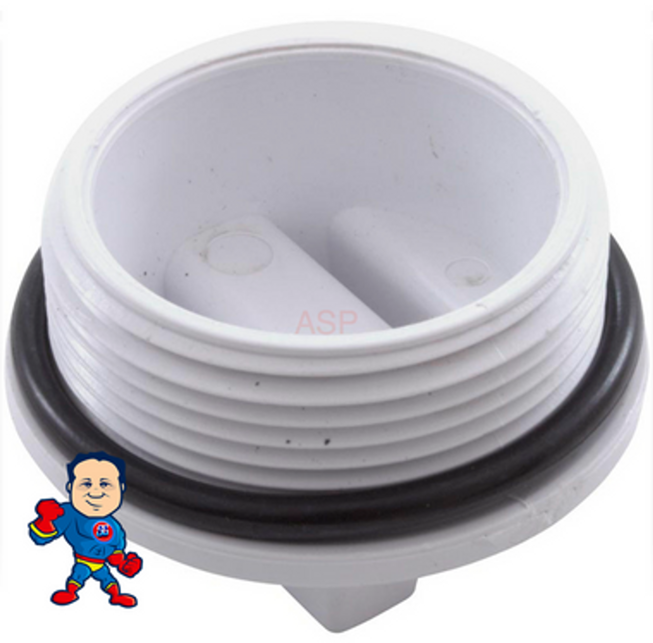 Pool Wall Return Drain Plug 1 1/2" mpt w/O-Ring, Winterize Plug