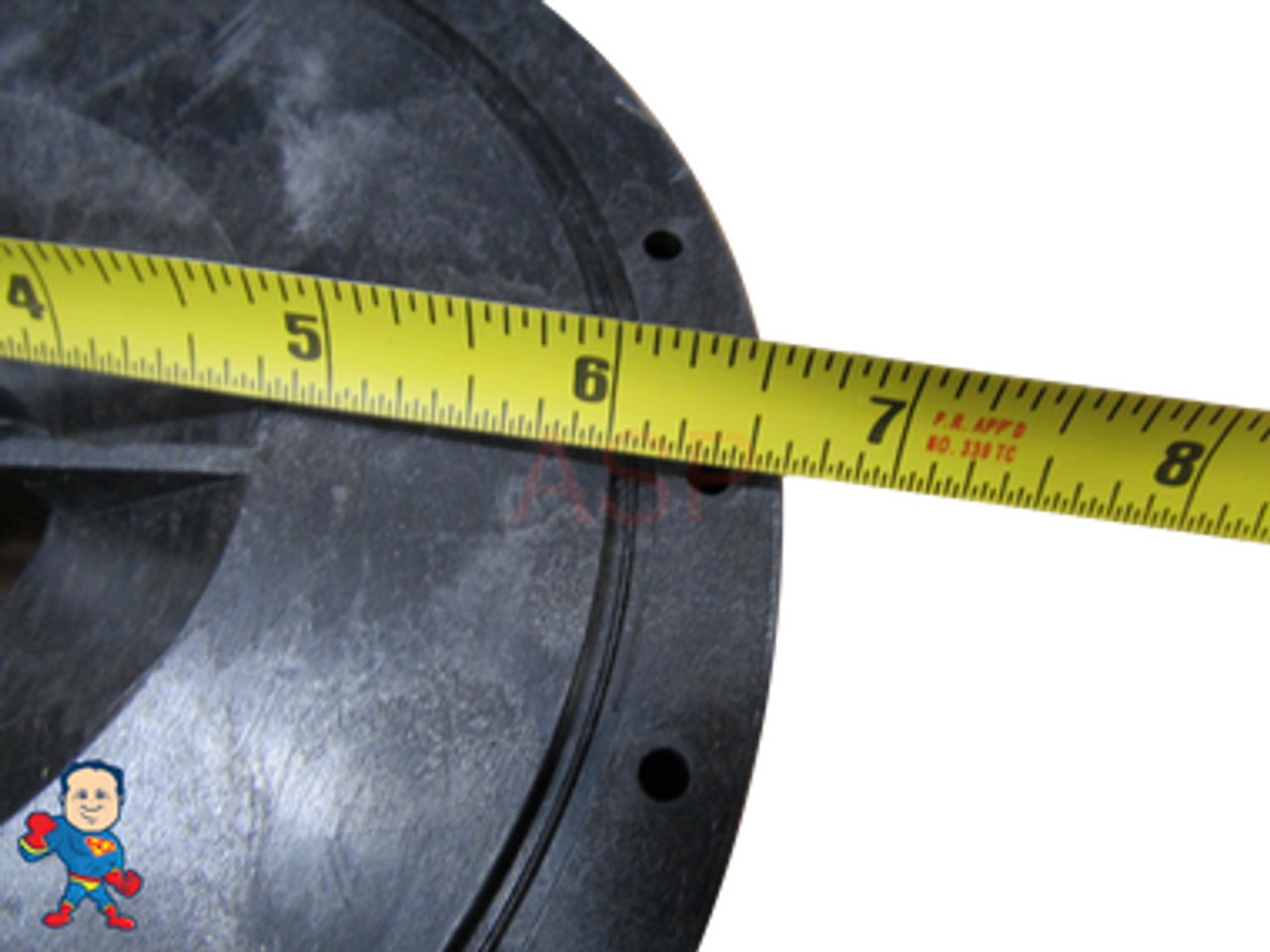 This picture shows the measurement of the groove in the volute of a Piranha pump that this o-ring fits in.. Note: This listing is the o-ring only the volute is sold separate..