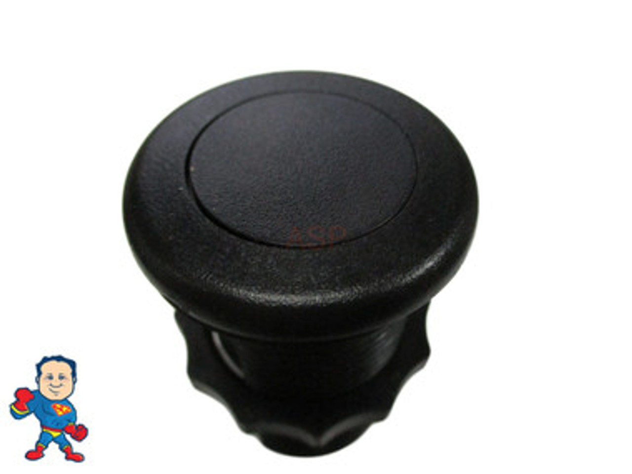 Air Button, TDI 3428, Low Profile, 1-1/4" Hole  Size, 1-5/8" Face Diameter, Black