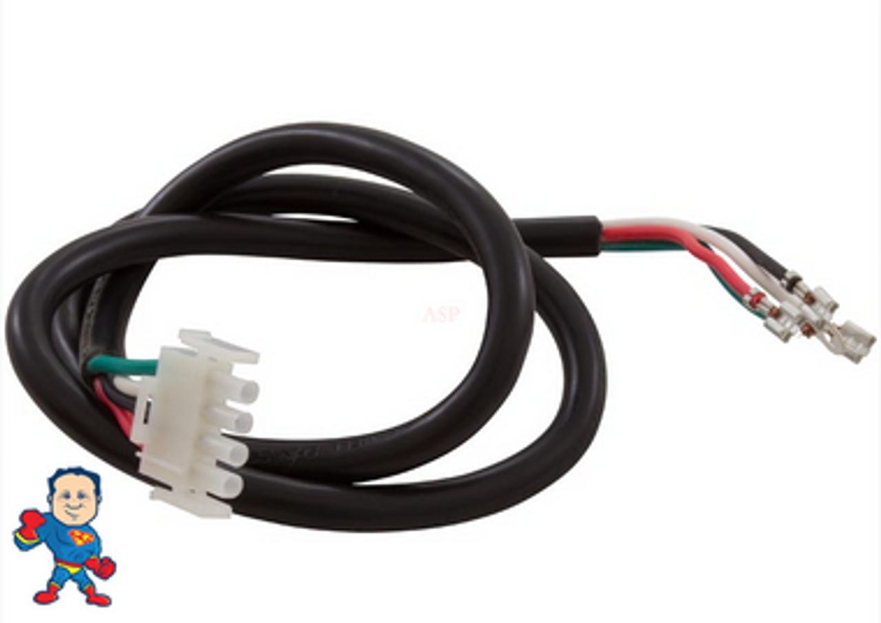Male, Amp, Pump Cord, (2) Speed, 14 Gage, 4 Wire,  31" ,  Red, Black, White, Green