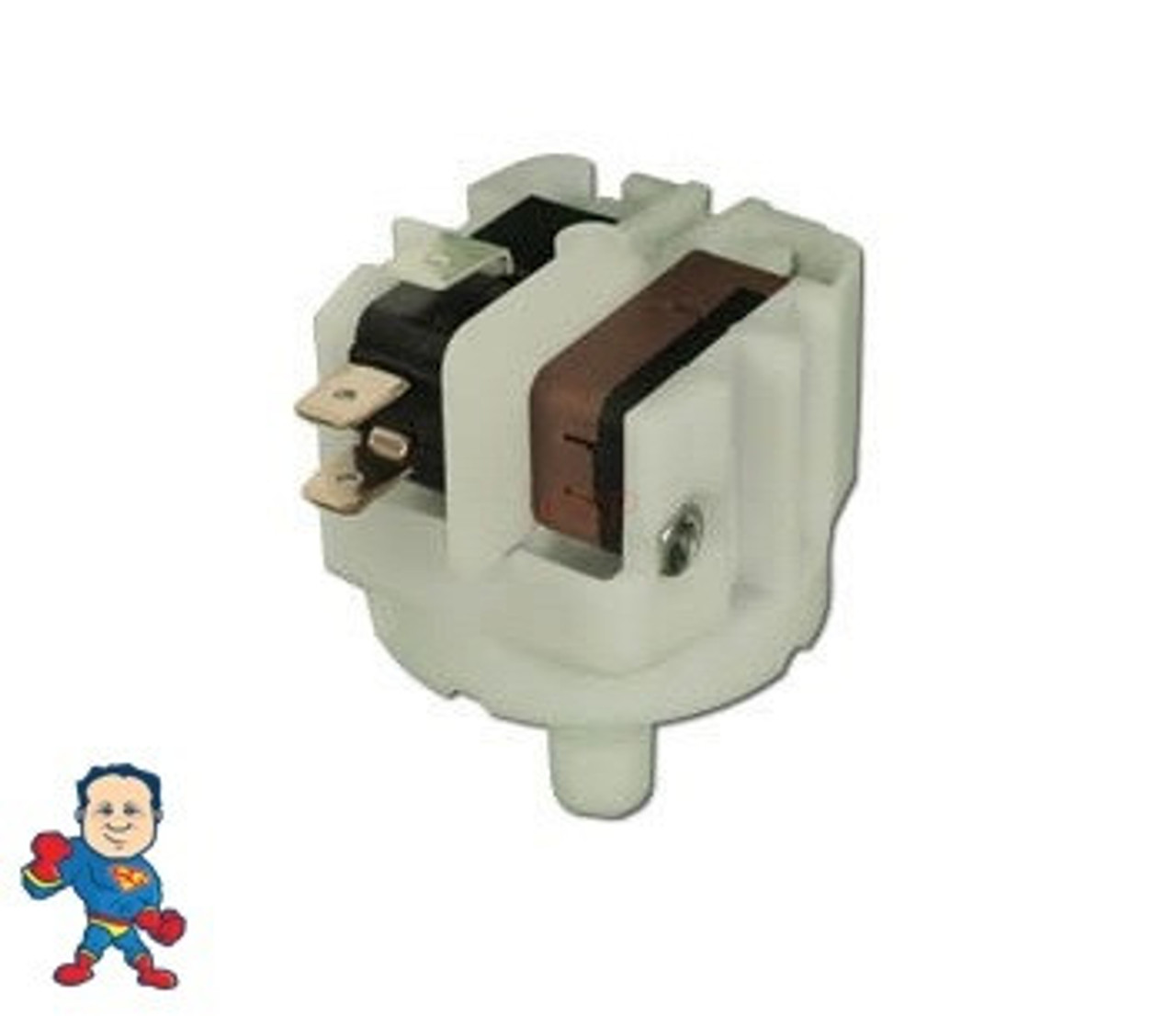 Vacuum Switch, PresAirTrol, 21A, 1/8"mpt, Adj 135-250" water, Safety Suction