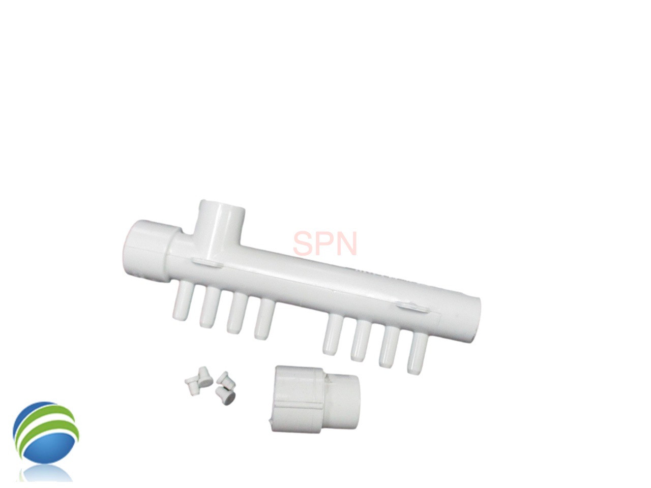 Hot Tub Spa Air Manifold Part 1" Slip X 1" Spigot X (8) 3/8" Barbs