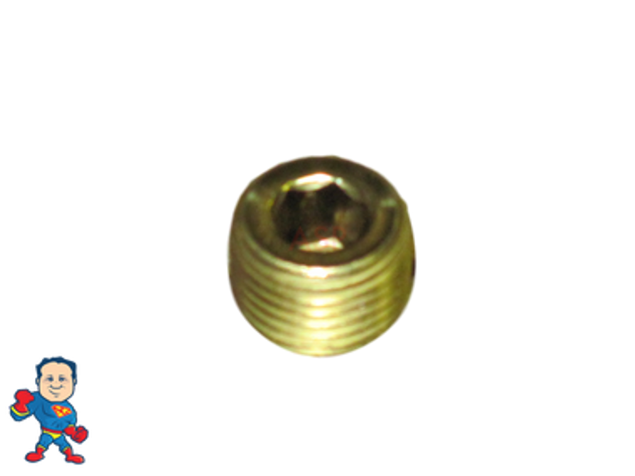 Heater Tube Threaded Plug, 1/8"mpt, Brass
