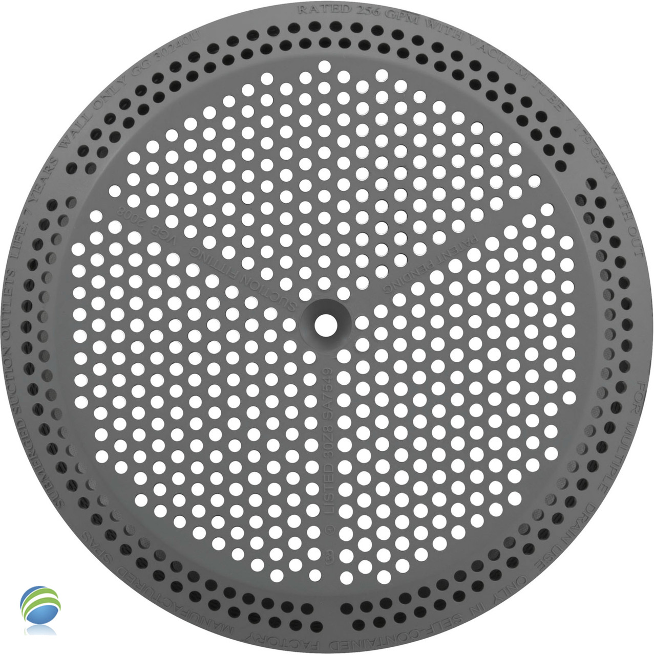 Suction Cover, G & G, 4-3/4" diameter, 211 gpm, Gray, Return
