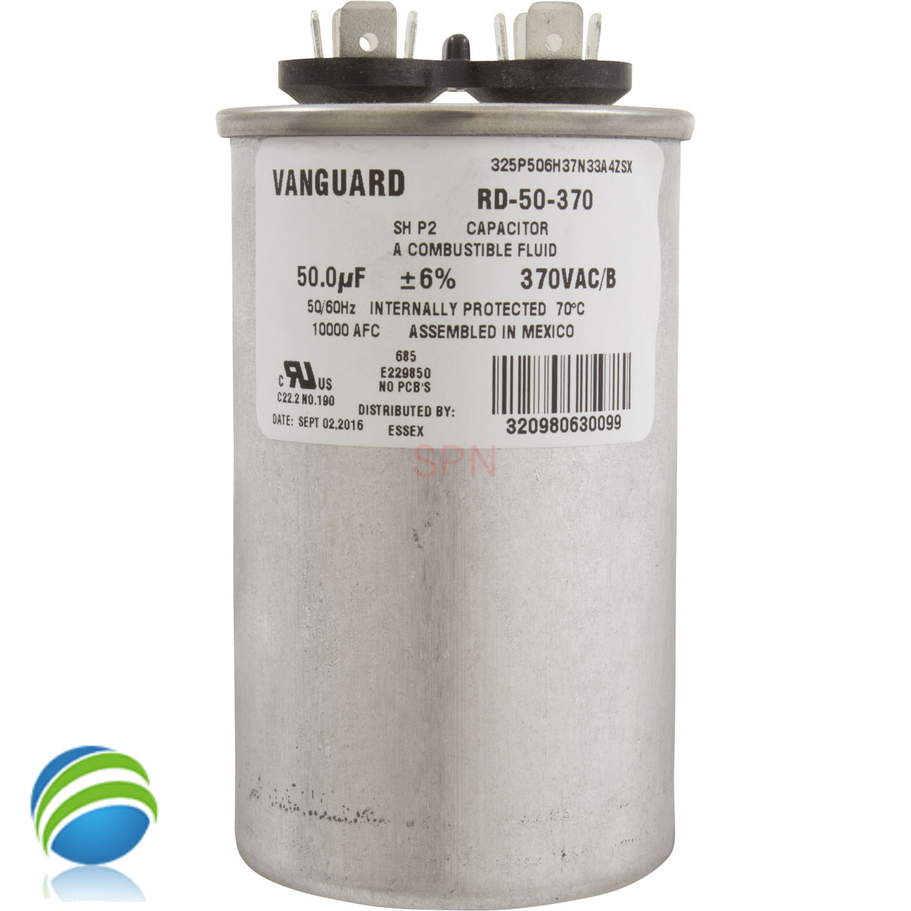 Run Capacitor 50 MFD, 370v, 2" x 3-3/4"