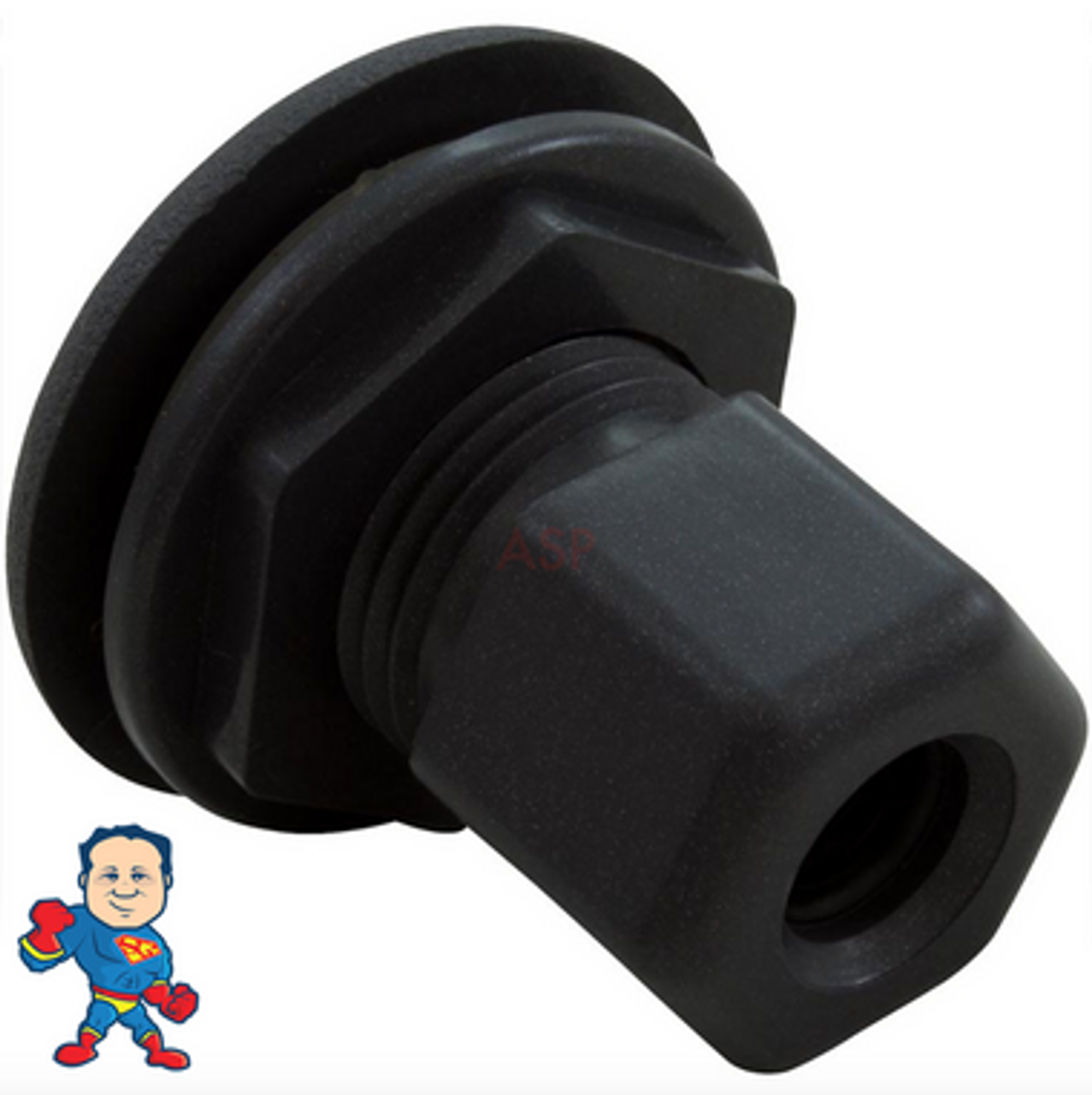 Thermowell, Thru-Wall, 3/8" Bulb Size, 1" Hole Size, Universal Black