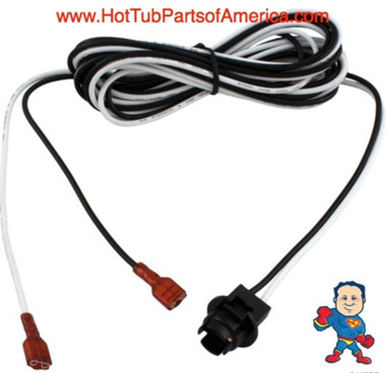 Light Wire Harness Assy with Bulb for Gecko Control Systems SSPA MSPA Hydro-Quip Spa Builders
This light harness features female spade type connectors..