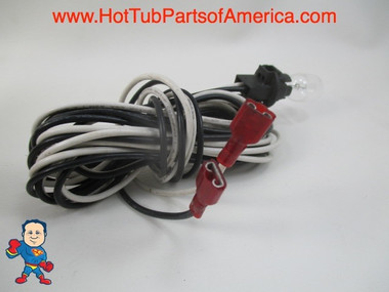 Light Wire Harness Assy with Bulb for Gecko Control Systems SSPA MSPA Hydro-Quip Spa Builders
This light harness features female spade type connectors..