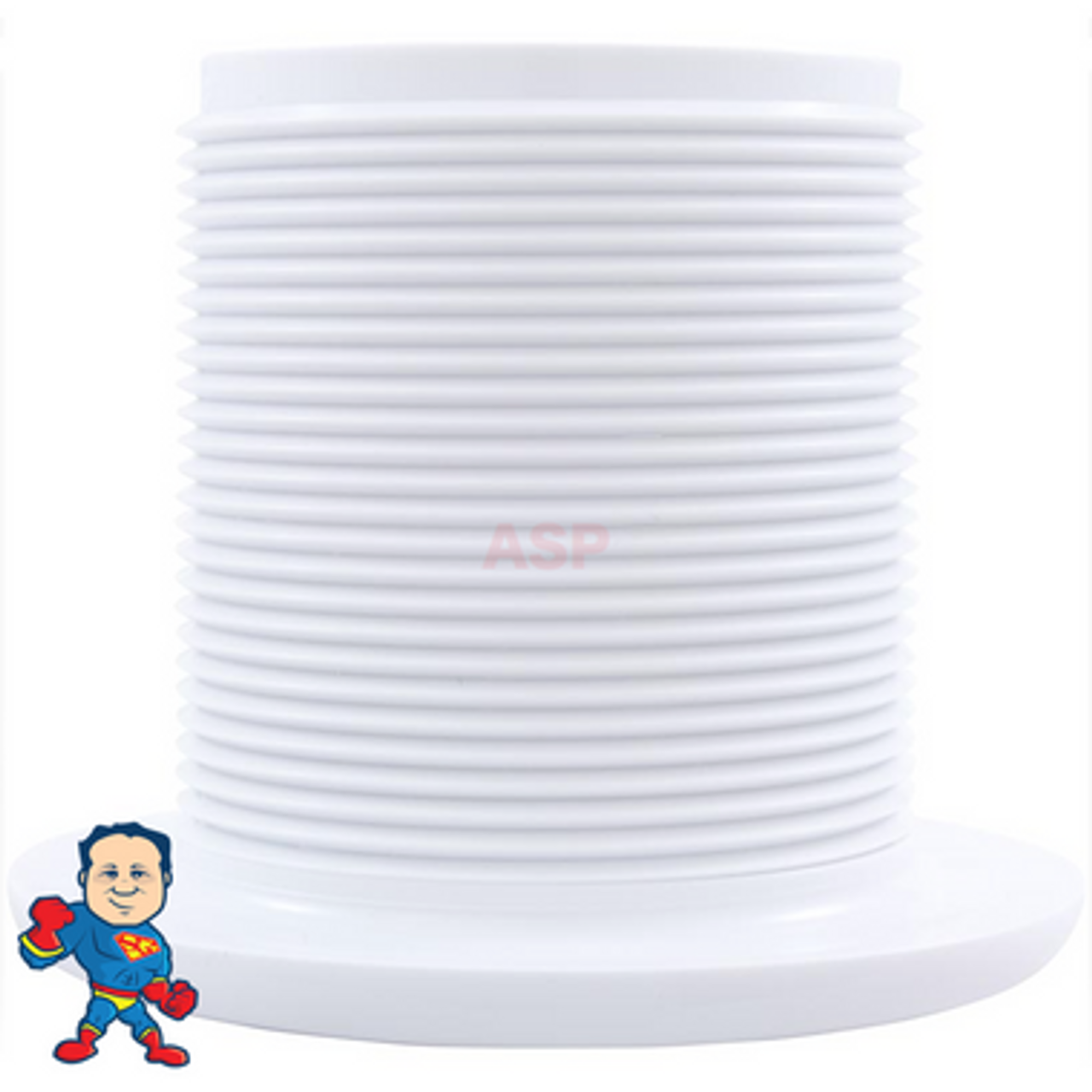 Wall Fitting, Hydro Air, Hydro Jet, 2-9/16" Deep, 2-3/8" hole size, Long, White