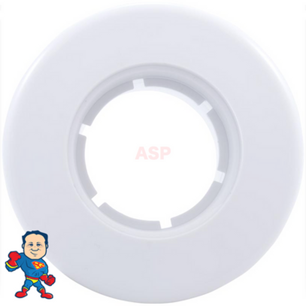 Wall Fitting, Hydro Air, Hydro Jet, 2-9/16" Deep, 2-3/8" hole size, Long, White