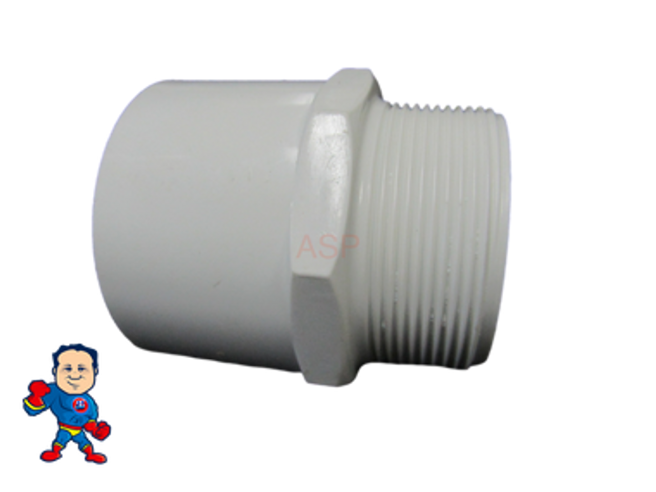 Adapter Fitting, 2" Slip x 2" Male Pipe Thread Pool Pump Fitting