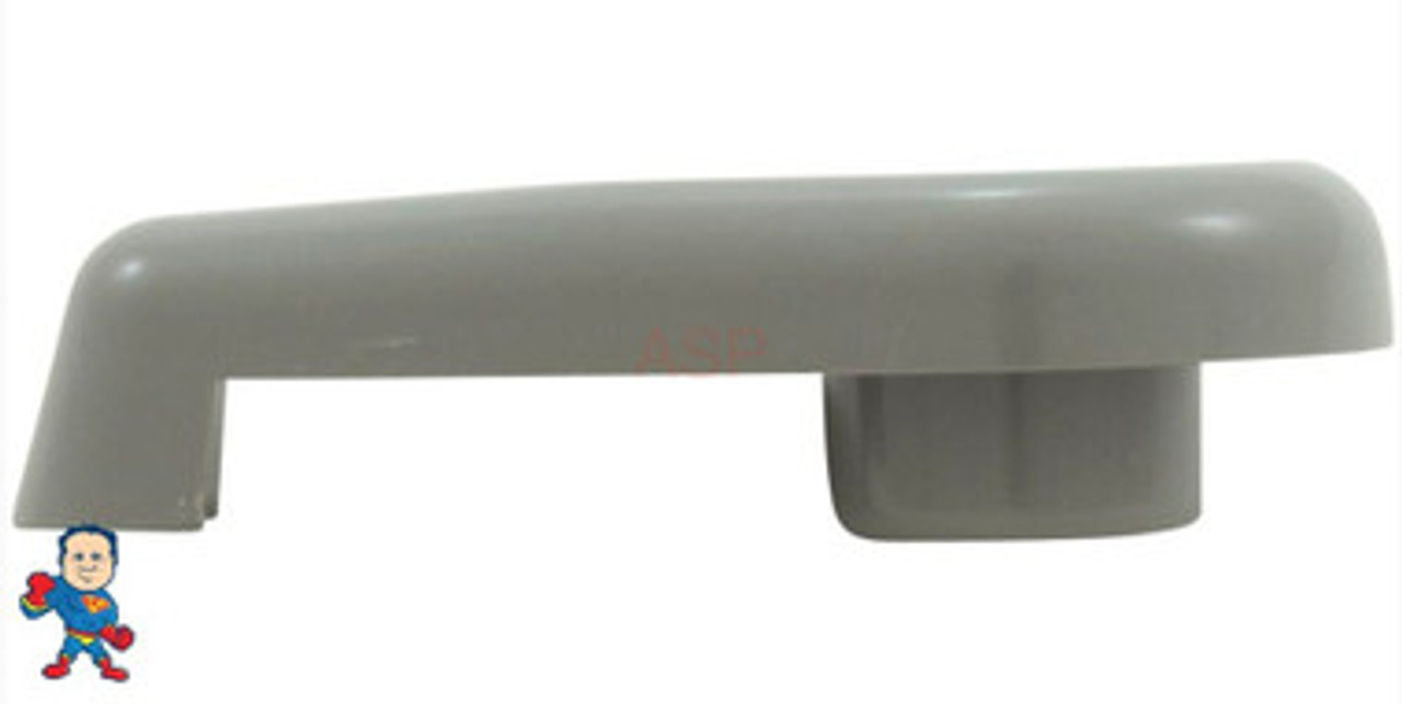 Air Control Handle, Waterway, 9/32" square hole, Lever Style, Gray, Type 1