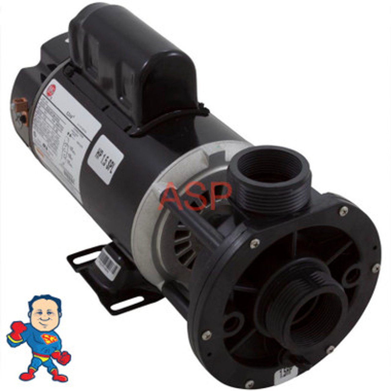 Pump, Waterway E-Series, 1.5hp, 115v, 2-spd, 48fr, 1-1/2", Center Discharge