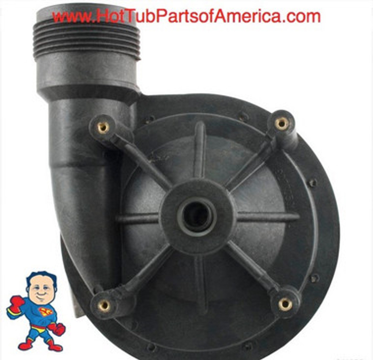 Wet End, Aqua-Flo, FMHP, 2.0HP, 1-1/2", 48 frame, 10.0A/230V, 16A/115v
This is a 48 Frame Wet End and the Thru-Bolts are about 5 1/4" apart in a cross pattern and 3 5/8" Side to Side....Also the bolt heads on the thru-bolts are 1/4" on a 48 frame motor..IF your bolt heads are 5/16" you have a 56fr motor and this wet end will not work..