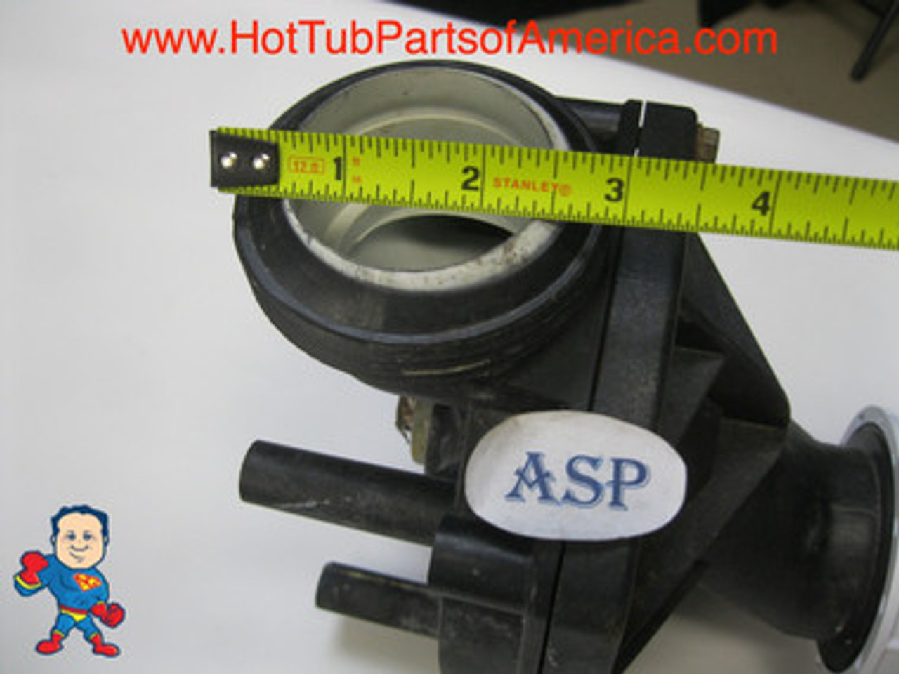 This is an example of the J Pump Threads and the measurement. Note: This measures about the same as a standard 2" Union but notice the beveled edge instead of a flat fitting.. 
Wet End, Jacuzzi J-Series 1.0hp 2"Jacuzzi Thd 48fr Kit
The complete wet end includes: the volute, seal, impeller, wear ring, volute o-ring, faceplate and faceplate screws.