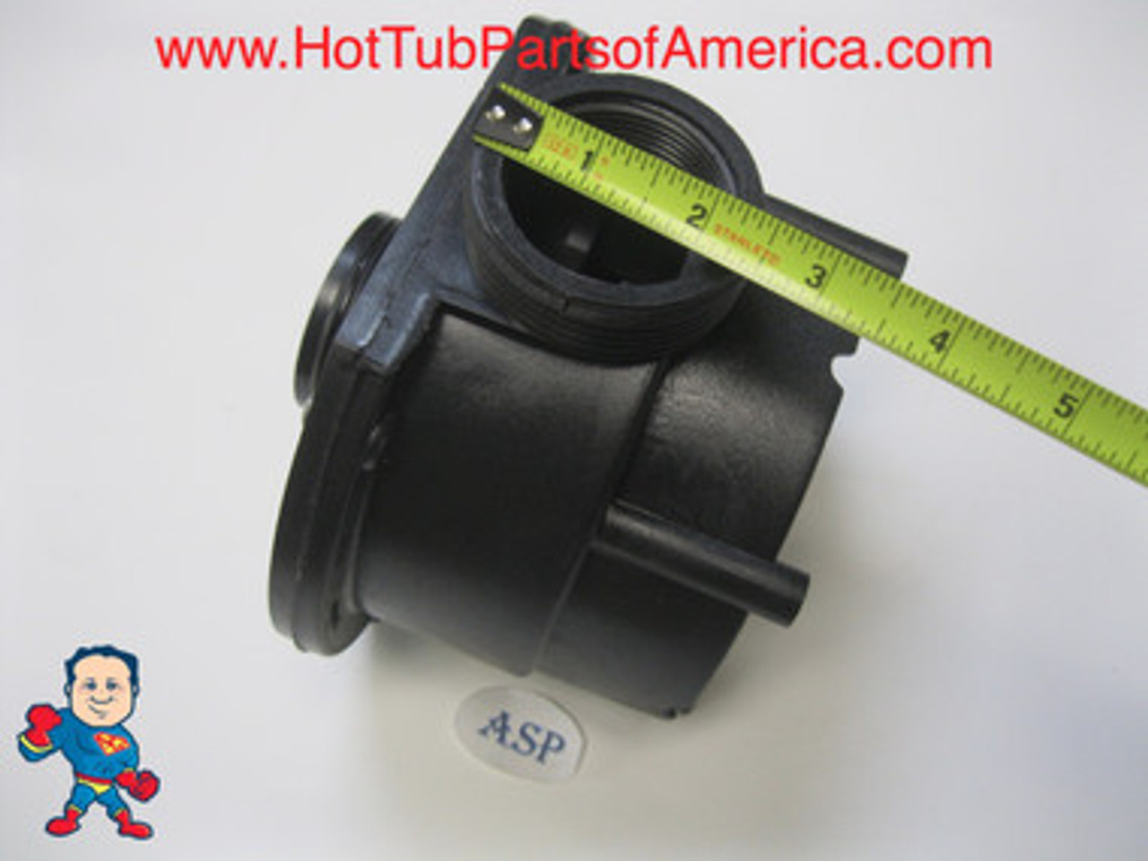 Wet End,  Aqua-Flo, FMCP, 1.5HP, 1-1/2"mbt, 48 frame Flo-Master Series, TMCP
The Suction and Pressure sides both Measure about 2-3/8" Across the threads and is called 1 ½”!