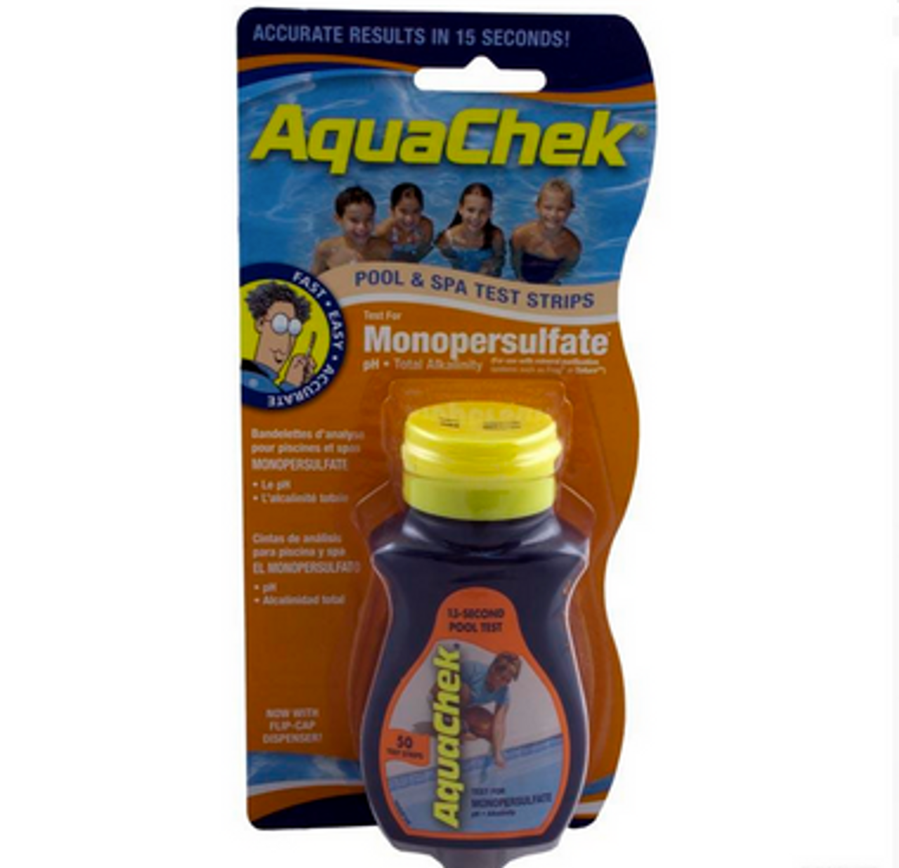 Test Strips, AquaChek Orange, 3-in-1, Monopersulfate, 50 ct