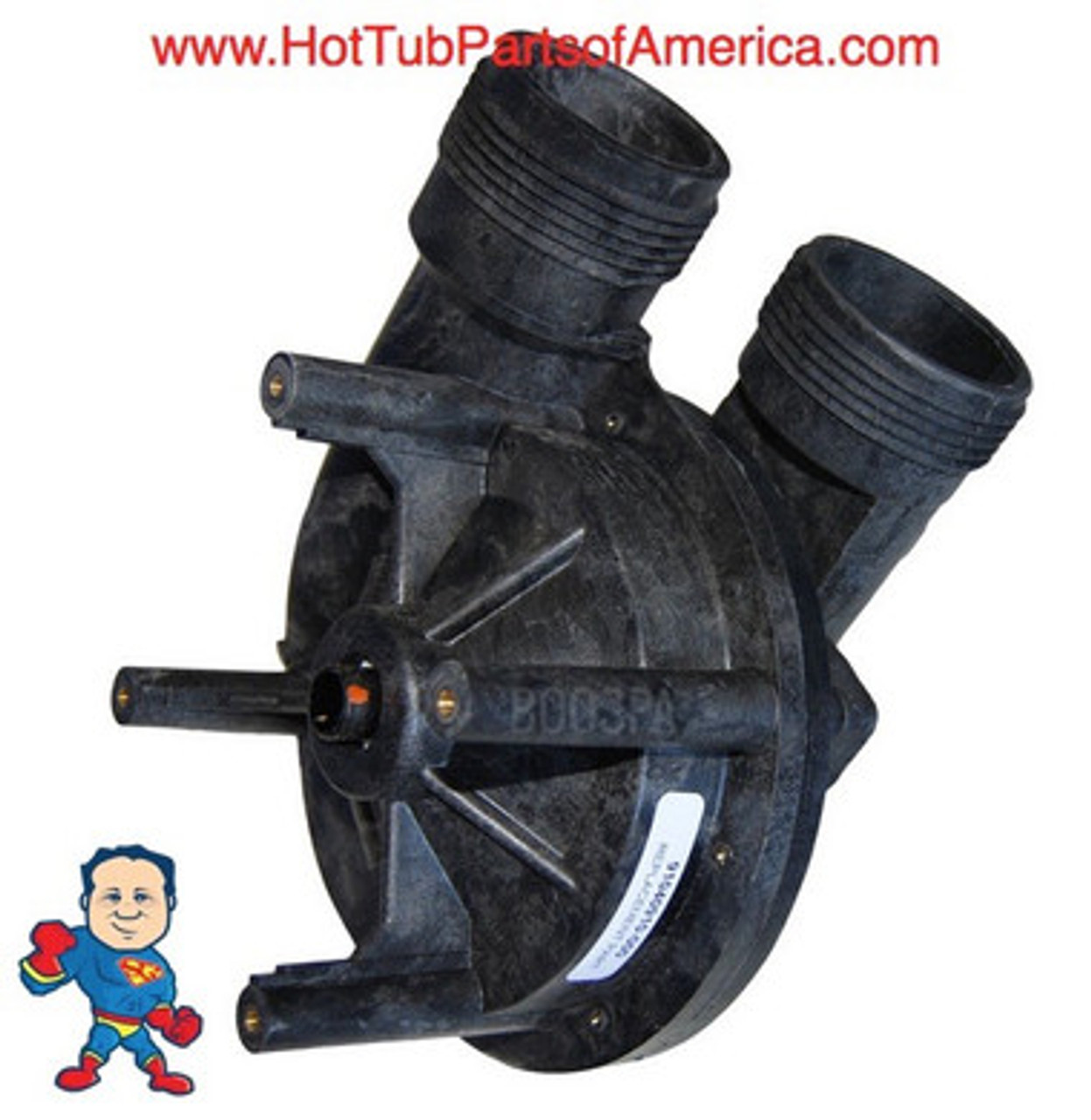 Wet End, Aqua-Flo, FMVP, 1.0HP, 1-1/2", 48 frame, 10-11A/115v Verticle Mount Pump
This is a 48 Frame Wet End and the Thru-Bolts are about 5 1/4" apart in a cross pattern and 3 5/8" Side to Side....Also the bolt heads on the thru-bolts are 1/4" on a 48 frame motor..IF your bolt heads are 5/16" you have a 56fr motor and this wet end will not work..