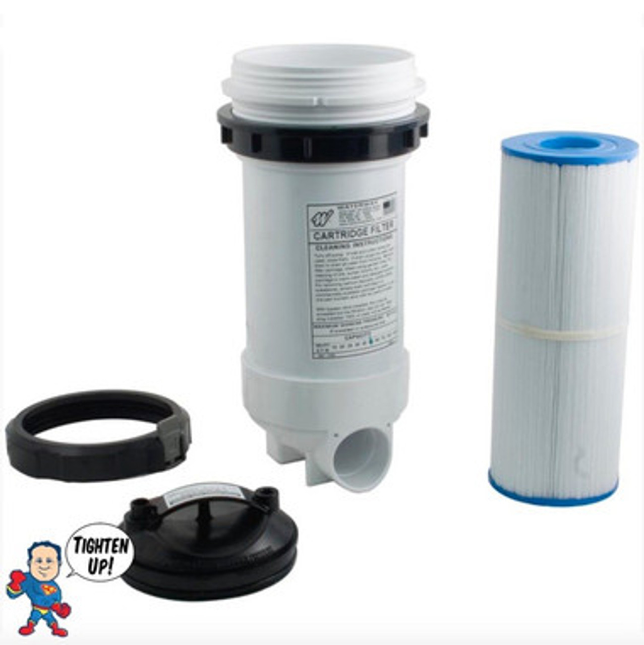 Cartridge Filter, Waterway, Pressurized, Top Load, 50 sqft, 1-1/2" Slip