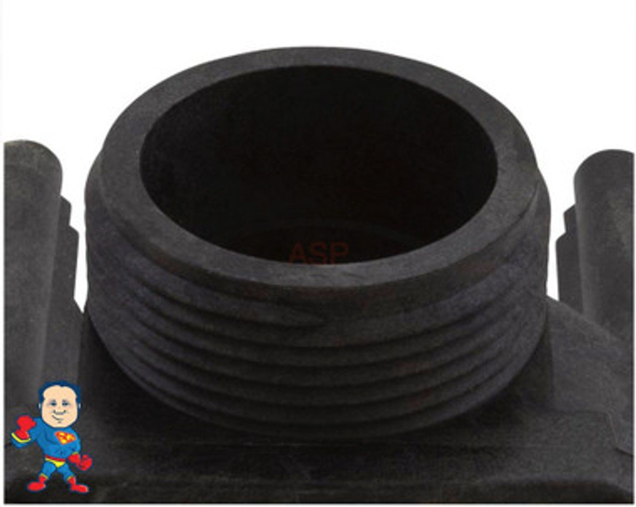 Wet End,  Aqua-Flo, FMCP, 1.0HP, 1-1/2"mbt, 48 frame Flo-Master Series, TMCP
The Suction and Pressure sides both Measure about 2-3/8" Across the threads and is called 1 ½”!