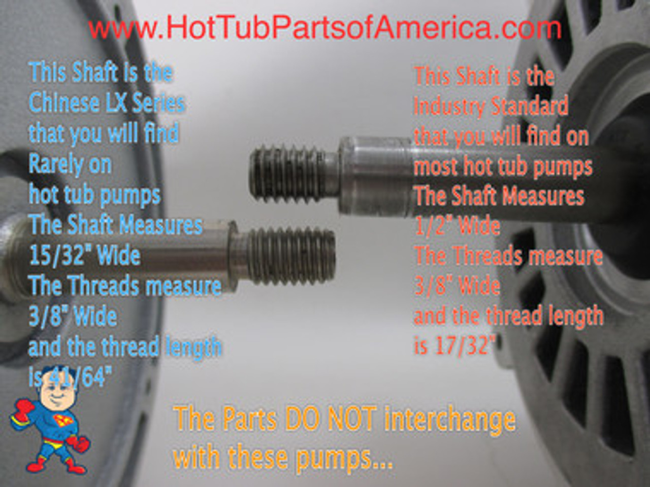 Spa Hot Tub 56Fr Intertek LX Pumps 2" X 2" 4.0HP 1 Speed 230V WUA Video How To
2" Pressure Side measures 3" across the threads..