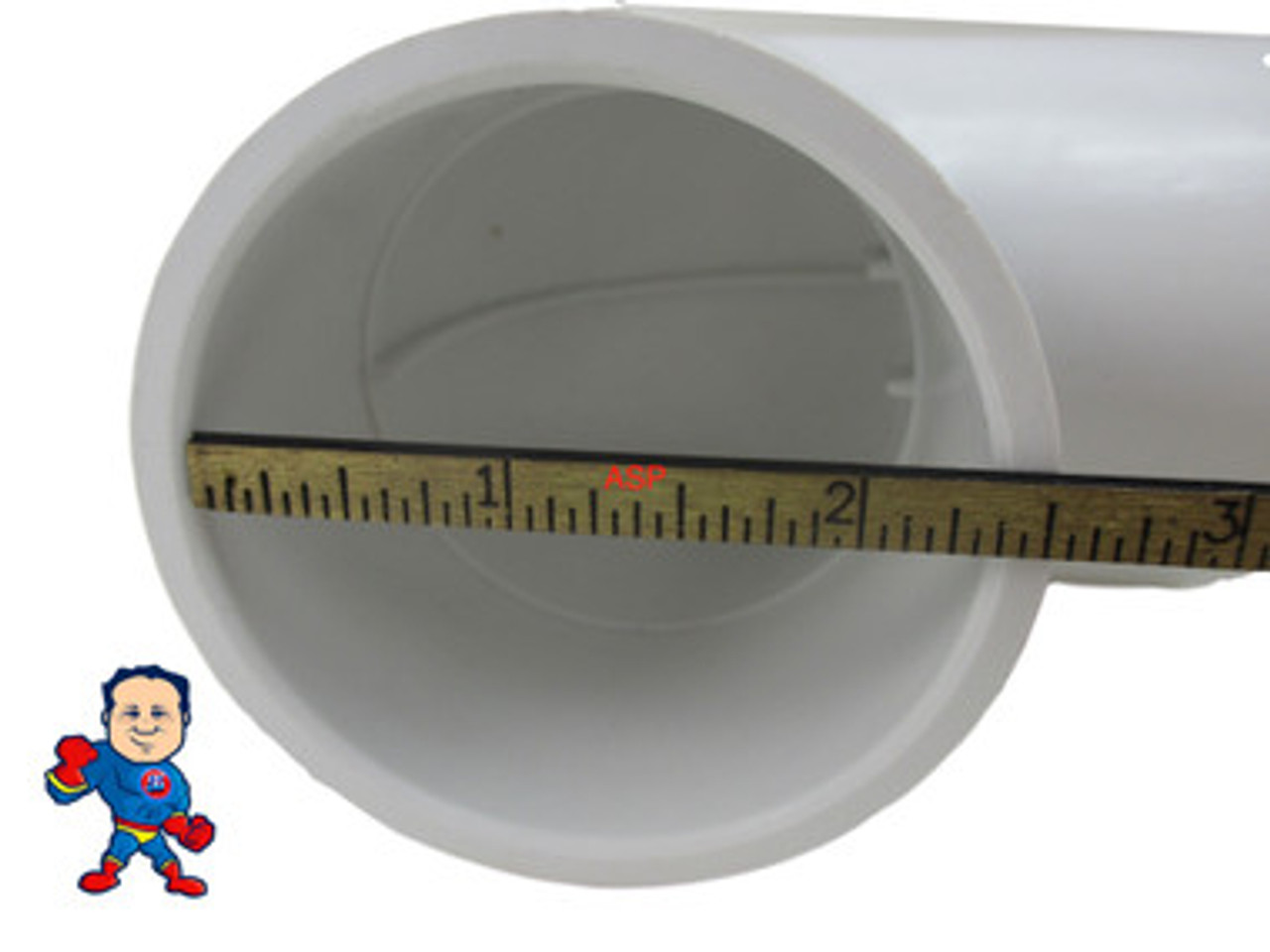 10x Hot Tub Spa 90° ELL 2" Slip X Slip Plumbing PVC Fitting How To Video  
This part is Slip x Slip meaning you can glue a fitting or a piece of 2" pipe which would measure about 2 3/8" OD inside of each fitting..