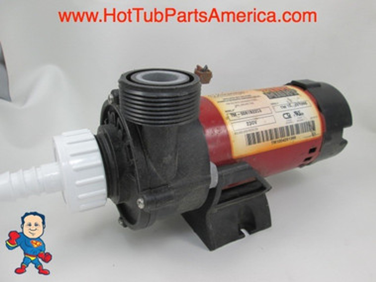 This is an example of a pump this union will fit Note: The Pump is not included. Hot Tub Spa 1" X 3/4" Barb Pump Union O-Ring Use with Tiny Might and other Pumps