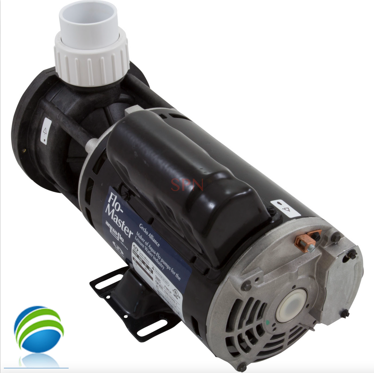 The inlet and outlet measure about 2 3/8" across the threads..
Complete Pump, Aqua-Flo, FMCP, 1.0HP, 115v, 2-spd, 48fr, 1-1/2", 1 or 2 Speed, 9.5A