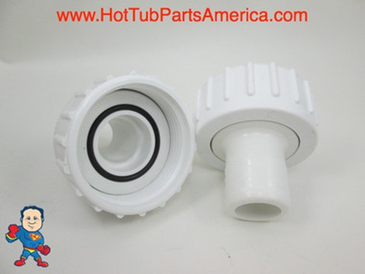 Set of 2 Hot Tub Spa 1" X 1" Barb Pump Union O-Ring Tiny Might others Video