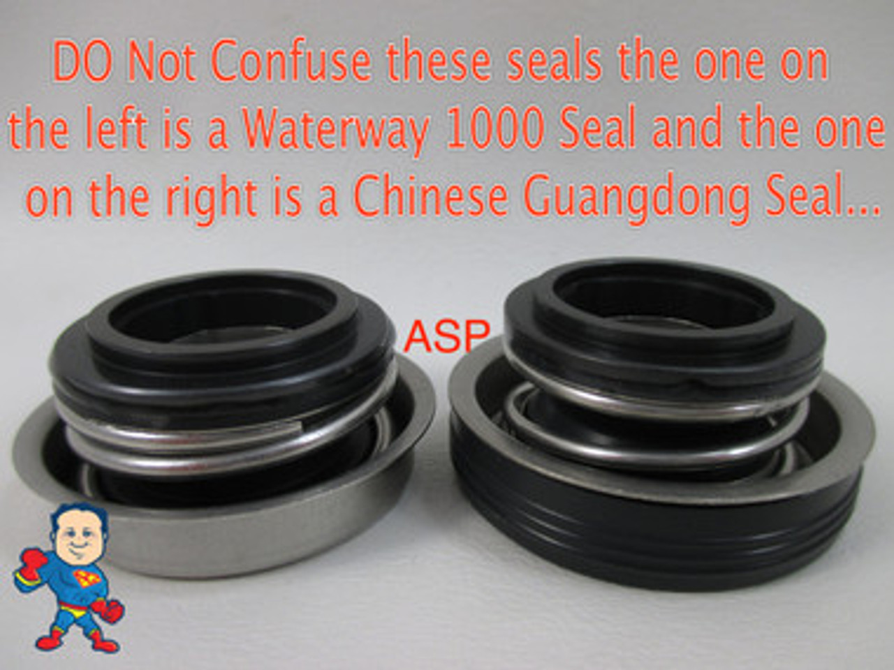 This is an example of the difference between a Waterway Style 1000 Seal and a Guangdong LX seal.