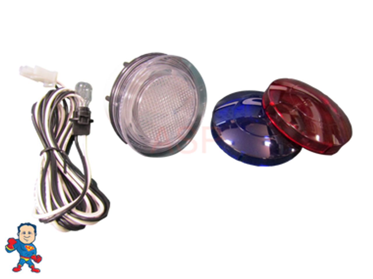 Spa Hot Tub Light Lense 3 1/4" Face Replacement Part Lens 2 1/2" Hole Bulb Wire