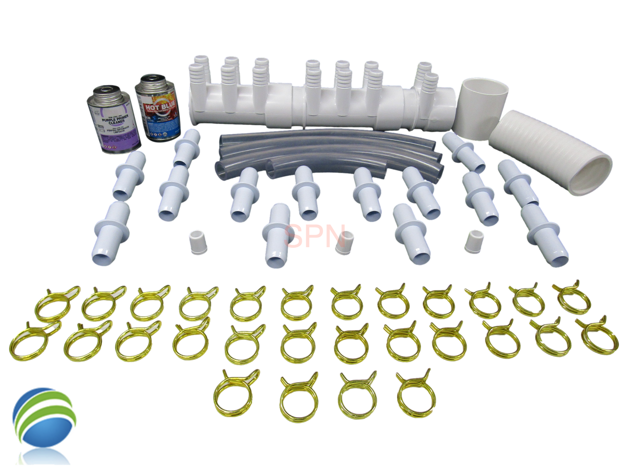Manifold Hot Tub Spa Dead End (14) 3/4" Outlets with Coupler & Glue Kit Video How To