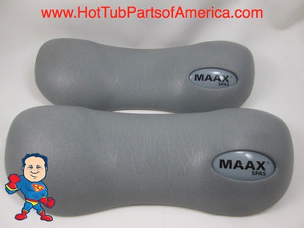 Set of (2) Maax Spa Hot Tub Neck Pillow Gray Head Rest Coleman How To Video