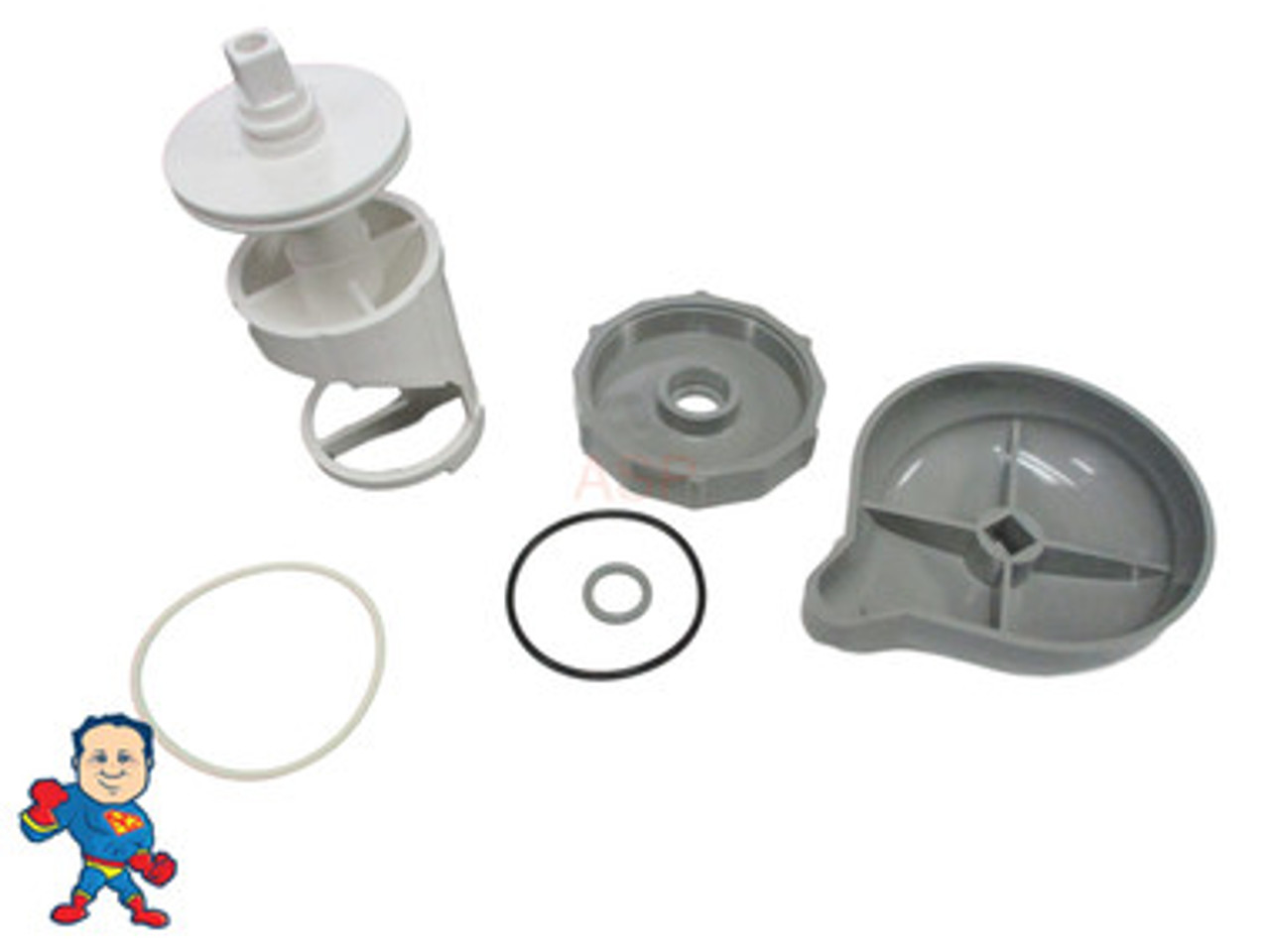 Diverter Valve 4" Kit Sundance® 2001 - 2003  Teardrop Knob, Cap, O-Rings,Stem Hot Tub