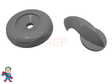 Marquis Spa Hot Tub Gray Diverter 4" Selector Handle & 4" Threaded Cap Kit