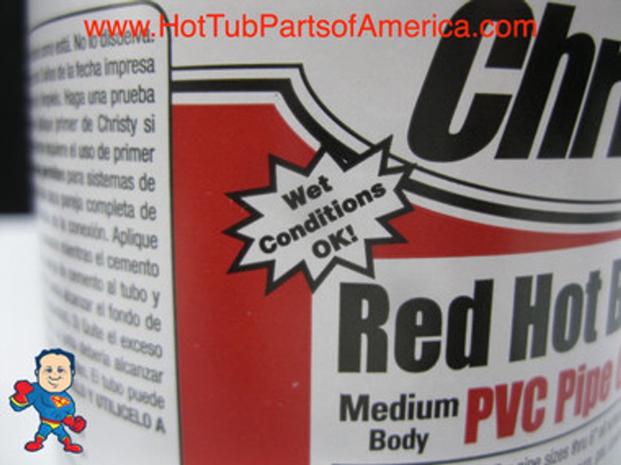 PVC Red Hot Blue Glue Christy's 8oz for Hot Tub Spa PCV Plumbing Repair Video