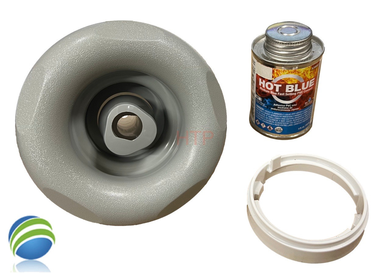 Nordic Hot Tub Retrofit 5 1/4" Jet with Glue Kit Gray Large VSR Spa