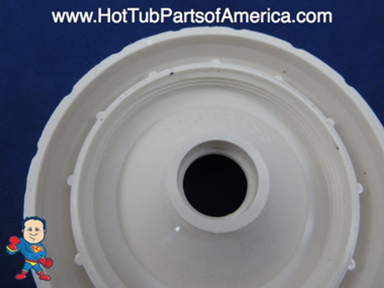 Spa Hot Tub Diverter Cap 3 3/4" Wide White Notched Buttress Style How To Video